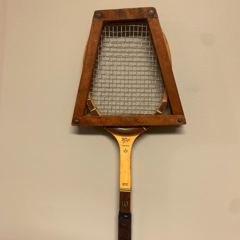 Wilson Vintage Butch Buchholz Signature Wood Tennis Racket With Frame.